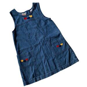 Vintage Radishes & Roses Heart Embroidered Denim Dress 6